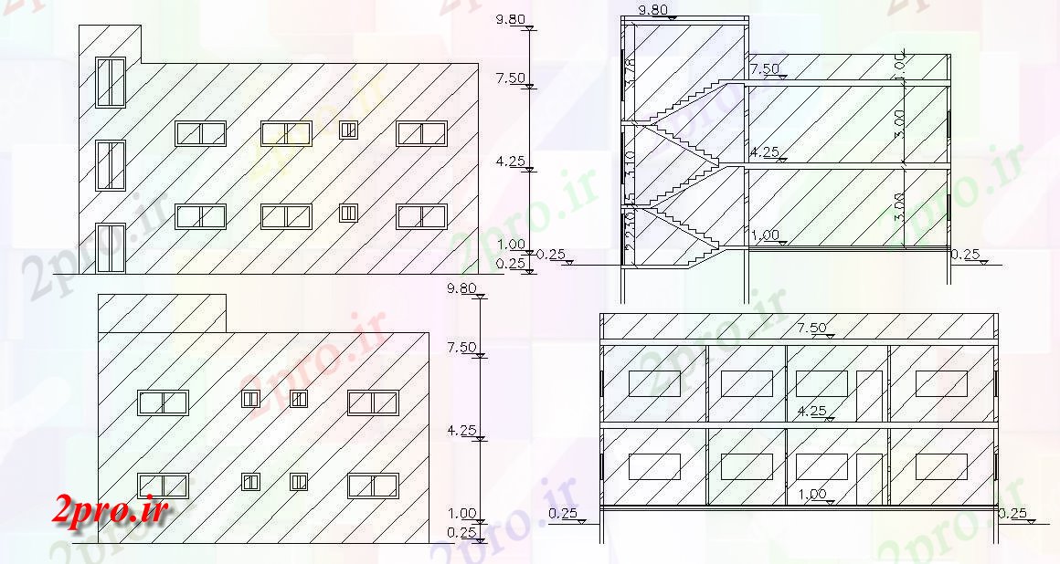 دانلود نقشه مسکونی  ، ویلایی ، آپارتمان  فوت مربع ساختمان خانه طراحی (کد156797)