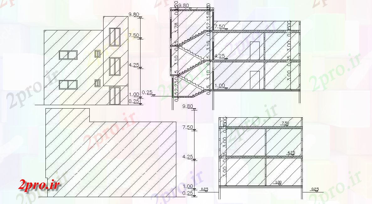 دانلود نقشه مسکونی  ، ویلایی ، آپارتمان  میدان محوطه ساختمان خانه (کد156800)