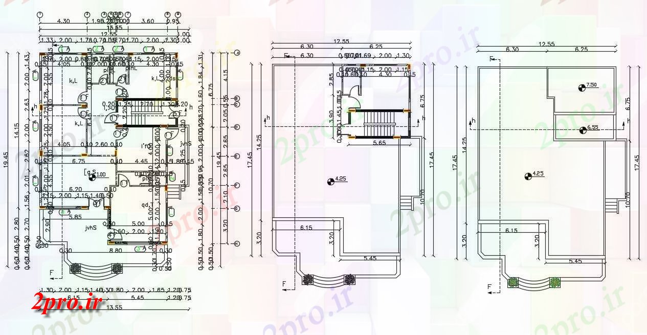 دانلود نقشه خانه های کوچک ، نگهبانی ، سازمانی - طرحی معماری خانه طراحی به 12 در 17 متر (کد156810)