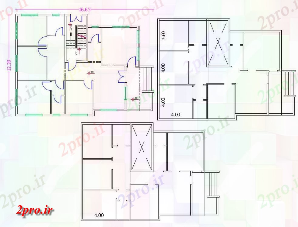 دانلود نقشه مسکونی ، ویلایی ، آپارتمان X 54 طرحی خانه 12 در 16 متر (کد156820)