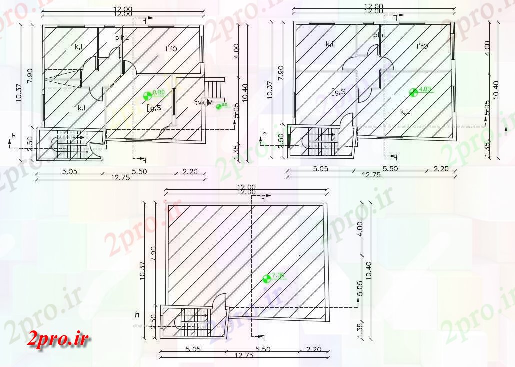 دانلود نقشه مسکونی ، ویلایی ، آپارتمان X 40 فوت طرحی معماری خانه 10 در 12 متر (کد156824)