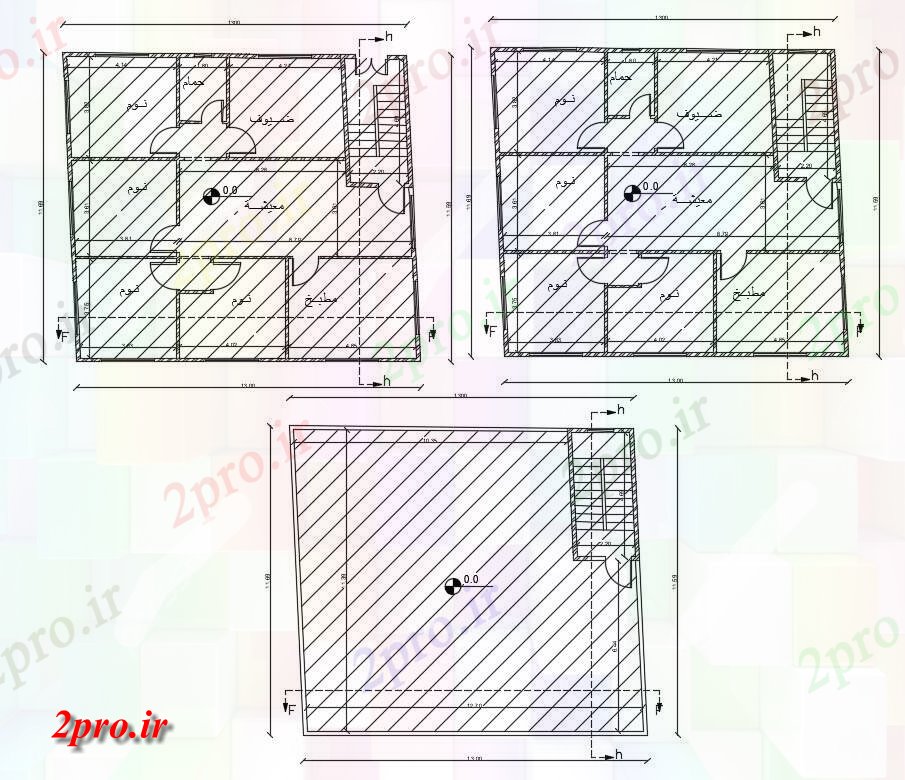 دانلود نقشه خانه های کوچک ، نگهبانی ، سازمانی - توسط 42 پا 3 BHK خانه طرح 11 در 13 متر (کد156839)