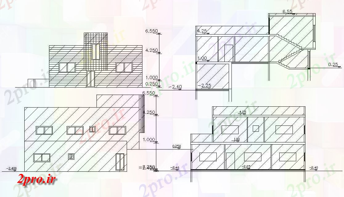 دانلود نقشه خانه های کوچک ، نگهبانی ، سازمانی - میدان محوطه ساختمان خانه (کد156841)