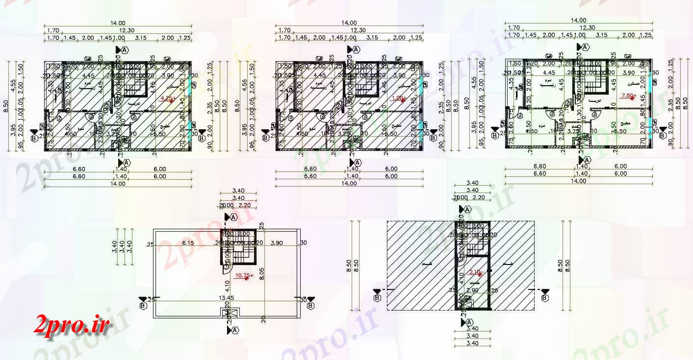 دانلود نقشه خانه های کوچک ، نگهبانی ، سازمانی - X 45 معماری خانه طرحی 8 در 14 متر (کد156846)