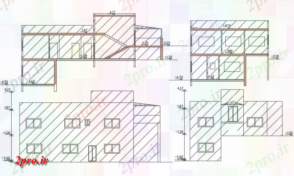 دانلود نقشه مسکونی  ، ویلایی ، آپارتمان  معماری ساختمان خانه طراحی به  (کد156860)