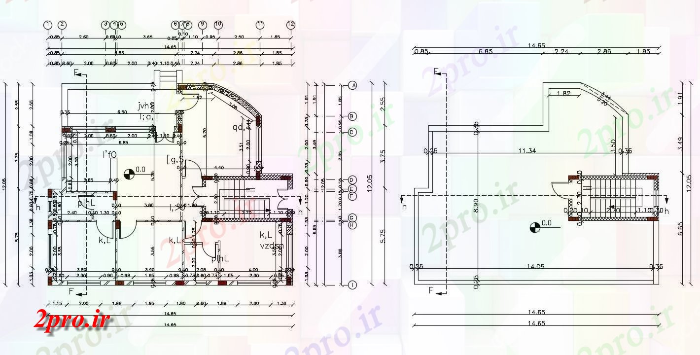 دانلود نقشه مسکونی ، ویلایی ، آپارتمان X 48 معماری خانه طرحی 12 در 14 متر (کد156861)