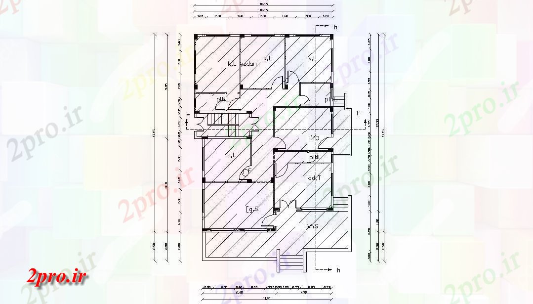 دانلود نقشه خانه های کوچک ، نگهبانی ، سازمانی - فوت مربع مسکن طرحی کار ویلایی 12 در 17 متر (کد156878)