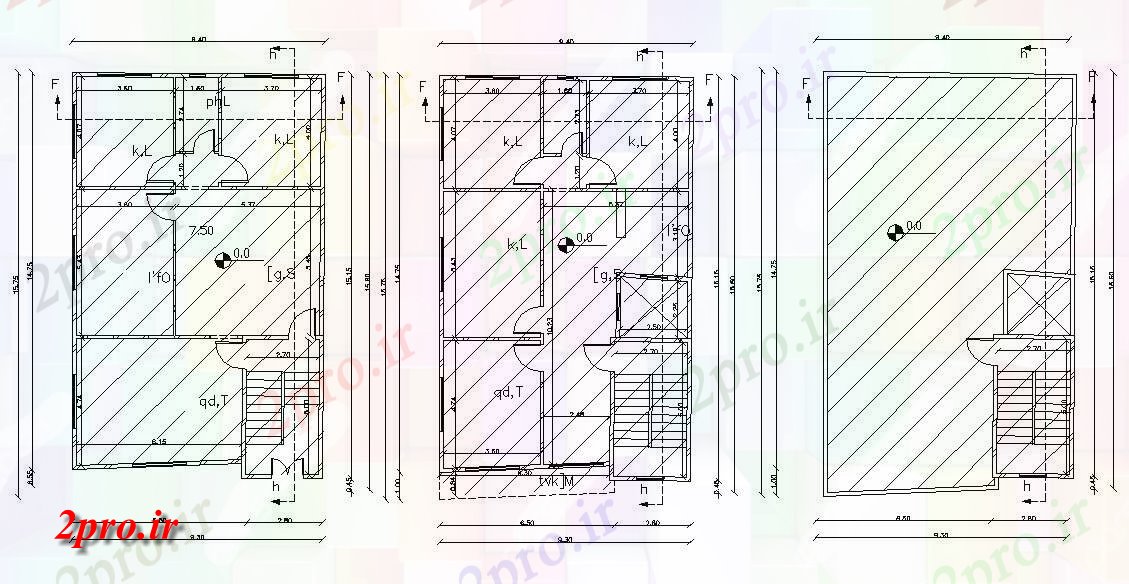 دانلود نقشه مسکونی ، ویلایی ، آپارتمان X 50 خانه طرحی 9 در 15 متر (کد156881)