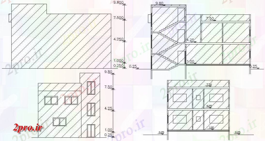 دانلود نقشه مسکونی  ، ویلایی ، آپارتمان  فوت مربع ساختمان خانه  نشیمن (کد156882)