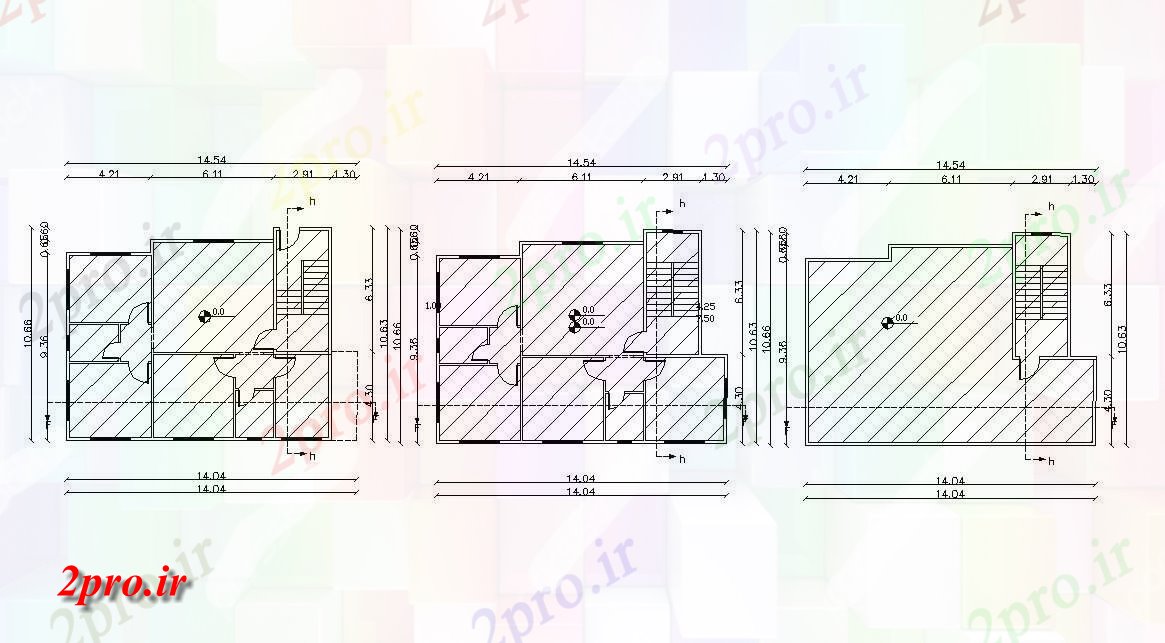 دانلود نقشه خانه های کوچک ، نگهبانی ، سازمانی - X 35 'پا دوبلکس G + 1 خانه (585 میدان متری) 10 در 14 متر (کد156883)