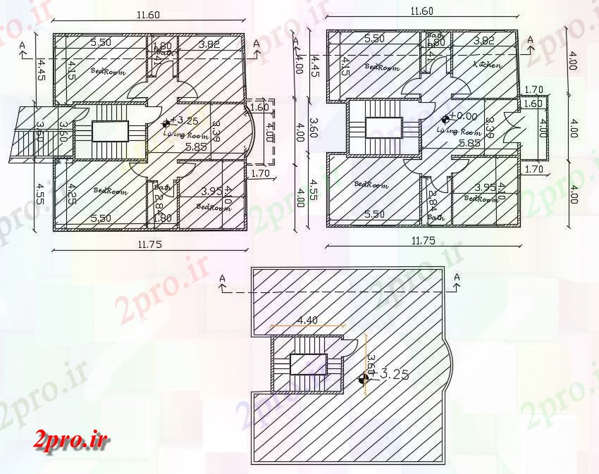 دانلود نقشه مسکونی ، ویلایی ، آپارتمان X 40 فوت طرحی خانه طراحی به 11 در 12 متر (کد156884)