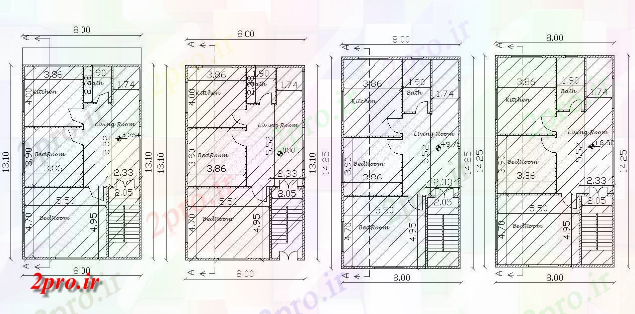 دانلود نقشه مسکونی  ، ویلایی ، آپارتمان  X 42 خانه طرحی برای 2 اتاق به  (کد156886)