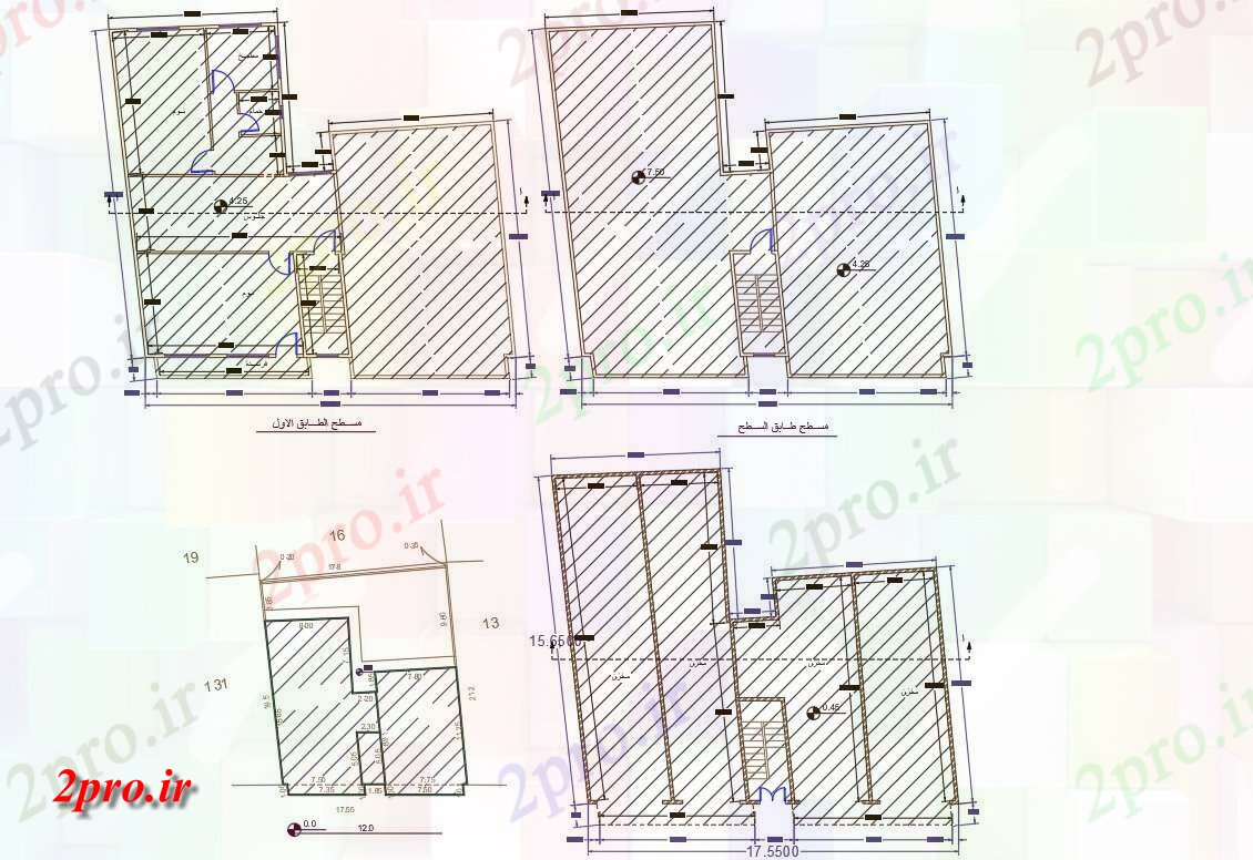 دانلود نقشه مسکونی ، ویلایی ، آپارتمان اقامت خانه با فروشگاه طبقه 16 در 17 متر (کد156901)