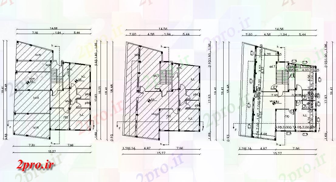 دانلود نقشه مسکونی  ، ویلایی ، آپارتمان  X 65 'پا آپارتمان   مسکونی طرحی  (کد156907)