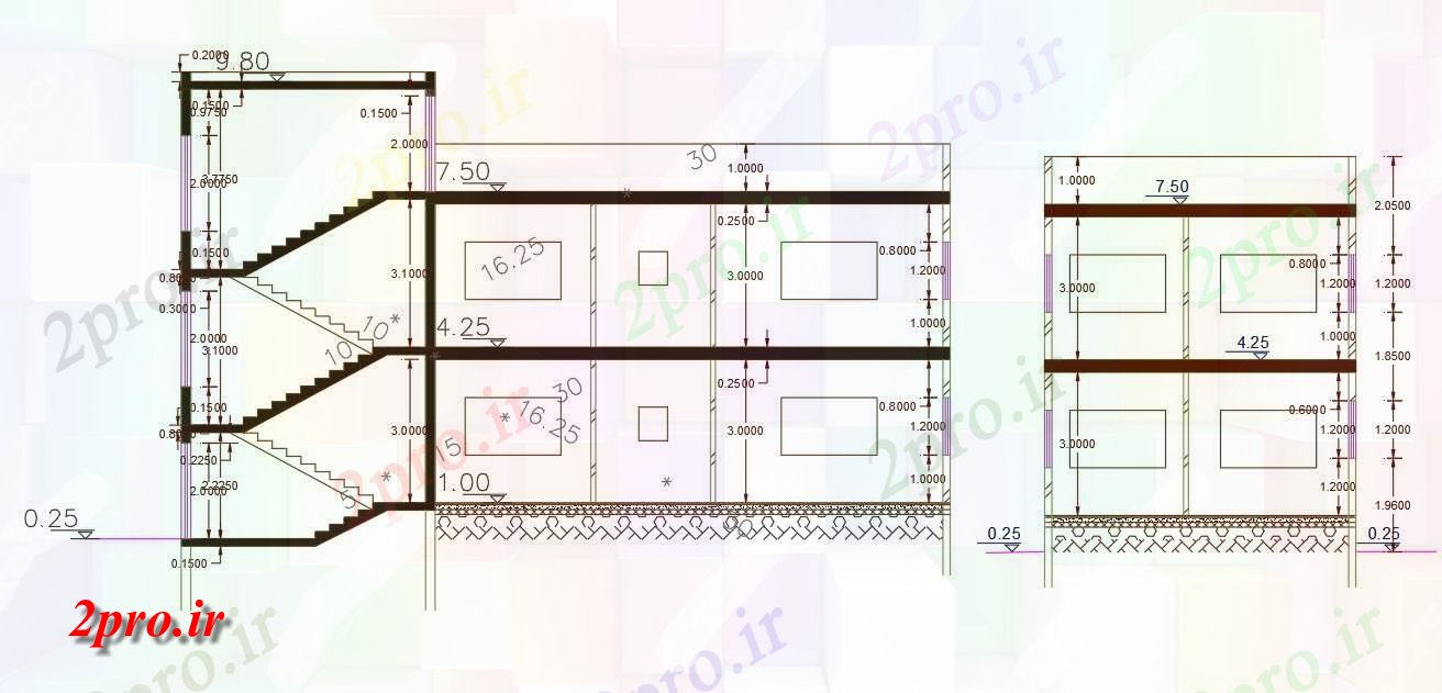 دانلود نقشه مسکونی  ، ویلایی ، آپارتمان  معماری اتوکد ساختمان خانه بخش نشیمن (کد156923)