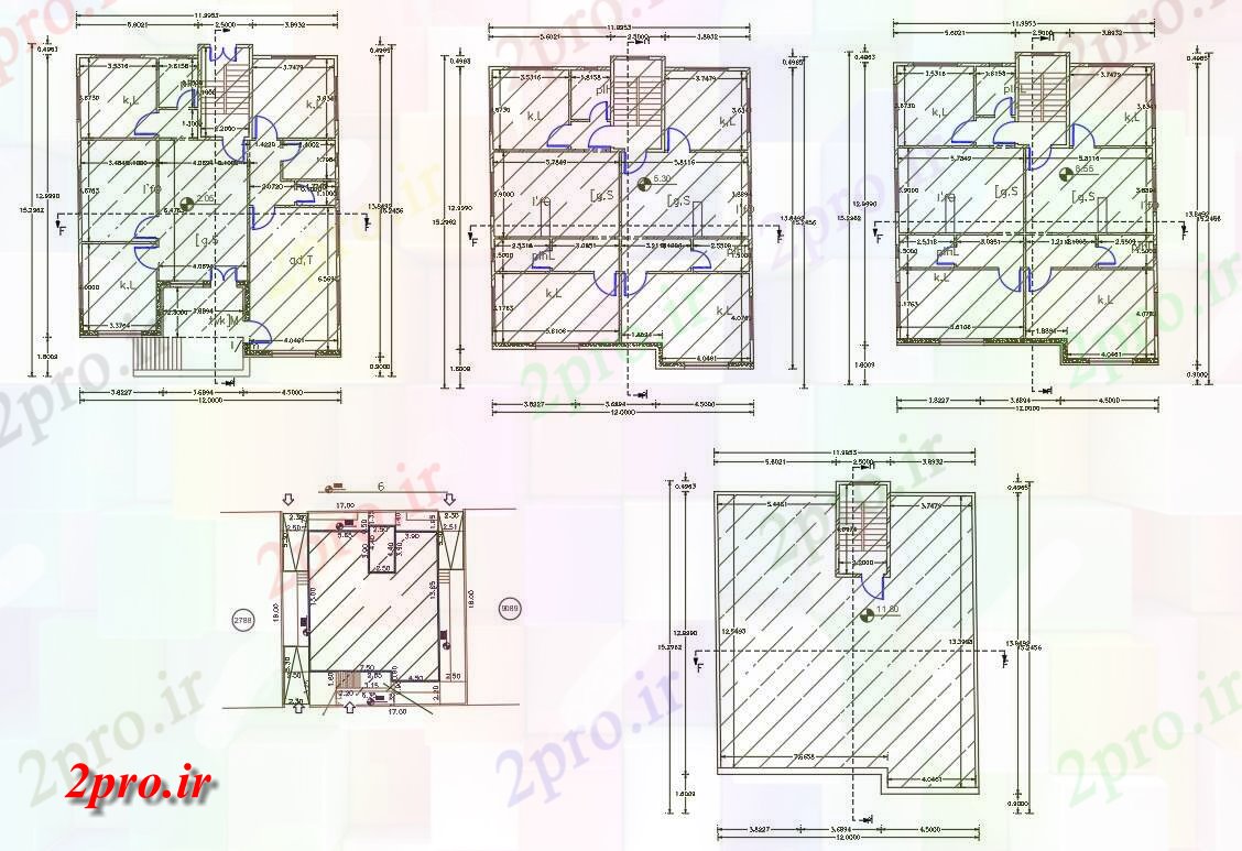 دانلود نقشه مسکونی  ، ویلایی ، آپارتمان  X 50 'پا آپارتمان   طرحی طبقه به  (کد156929)