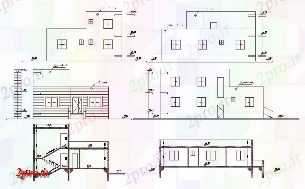 دانلود نقشه خانه های کوچک ، نگهبانی ، سازمانی - فوت مربع ساختمان خانه طراحی به  (کد156937)