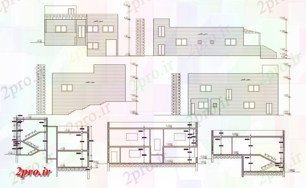 دانلود نقشه مسکونی  ، ویلایی ، آپارتمان  فوت مربع ساختمان خانه (کد156944)