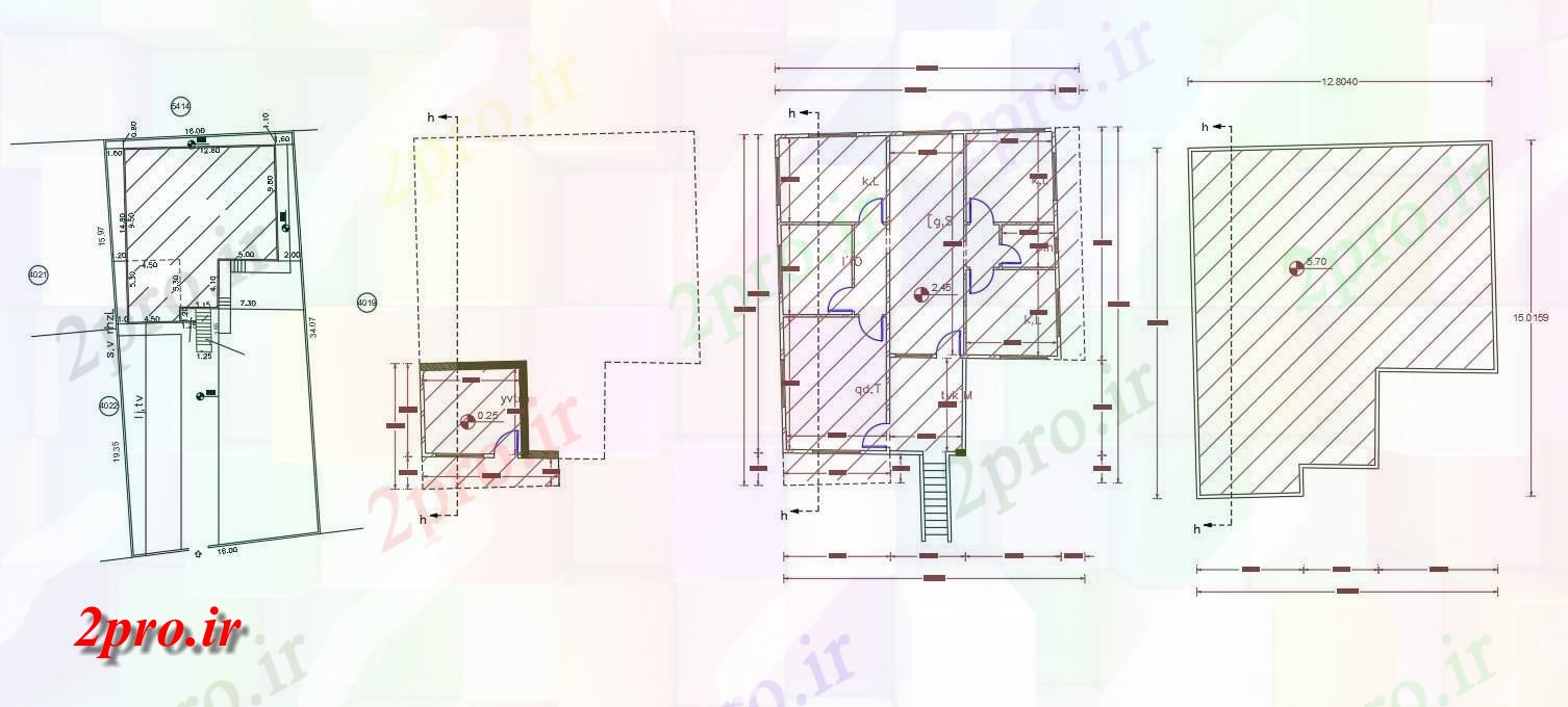 دانلود نقشه مسکونی ، ویلایی ، آپارتمان X 50 فوت خانه 3 BHK خانه طراحی 12 در 15 متر (کد156965)