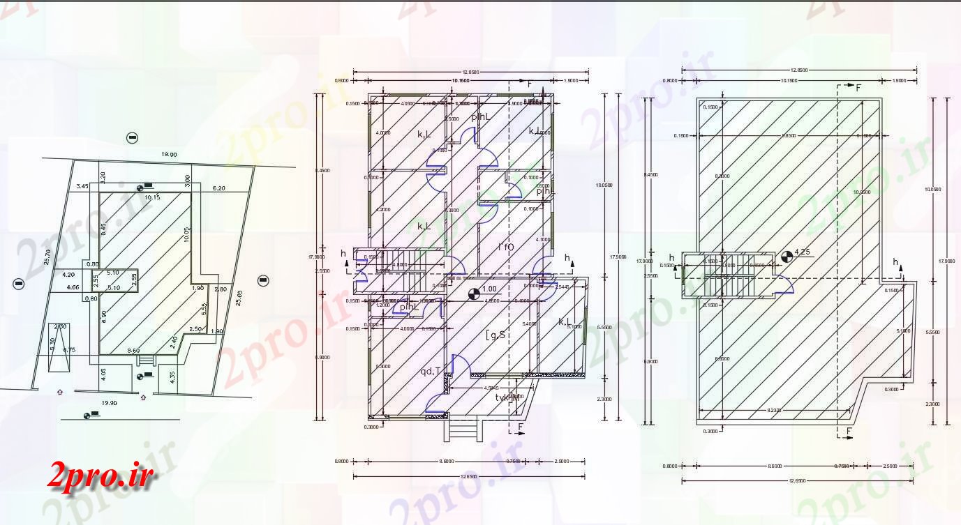 دانلود نقشه مسکونی ، ویلایی ، آپارتمان X 55 مجلس طرحی طبقه 12 در 17 متر (کد156991)