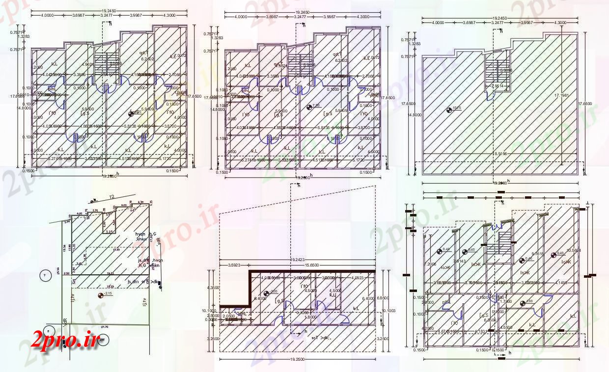 دانلود نقشه مسکونی  ، ویلایی ، آپارتمان  X 62 'آپارتمان 3 BHK خانه طرحی نشیمن (کد157011)