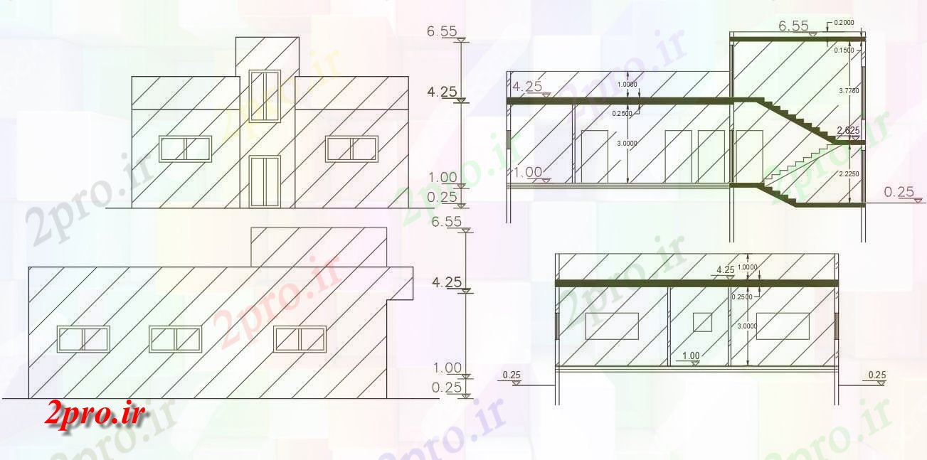 دانلود نقشه مسکونی  ، ویلایی ، آپارتمان  فوت مربع ساختمان خانه (کد157044)