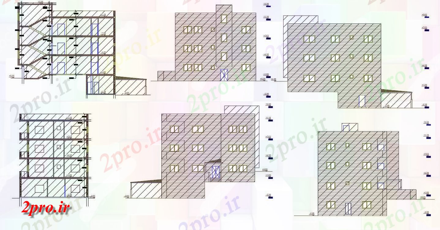 دانلود نقشه مسکونی  ، ویلایی ، آپارتمان  معماری آپارتمان   طراحی ساختمان  (کد157052)