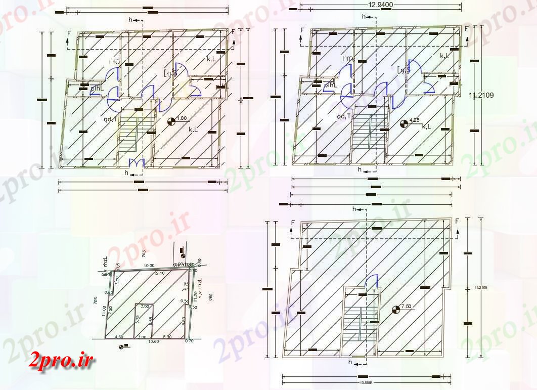 دانلود نقشه مسکونی ، ویلایی ، آپارتمان X 42 مجلس 11 در 12 متر (کد157062)