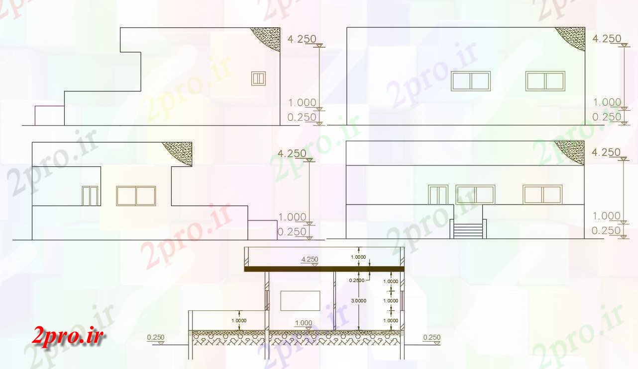 دانلود نقشه مسکونی  ، ویلایی ، آپارتمان  فوت مربع ساختمان خانه (کد157066)