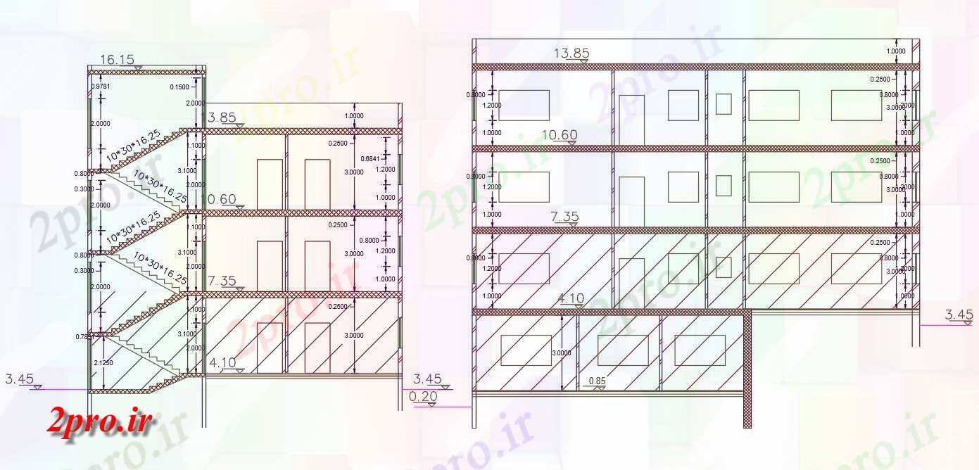 دانلود نقشه مسکونی  ، ویلایی ، آپارتمان  BHK آپارتمان   ساختمان بخش نشیمن   (کد157083)