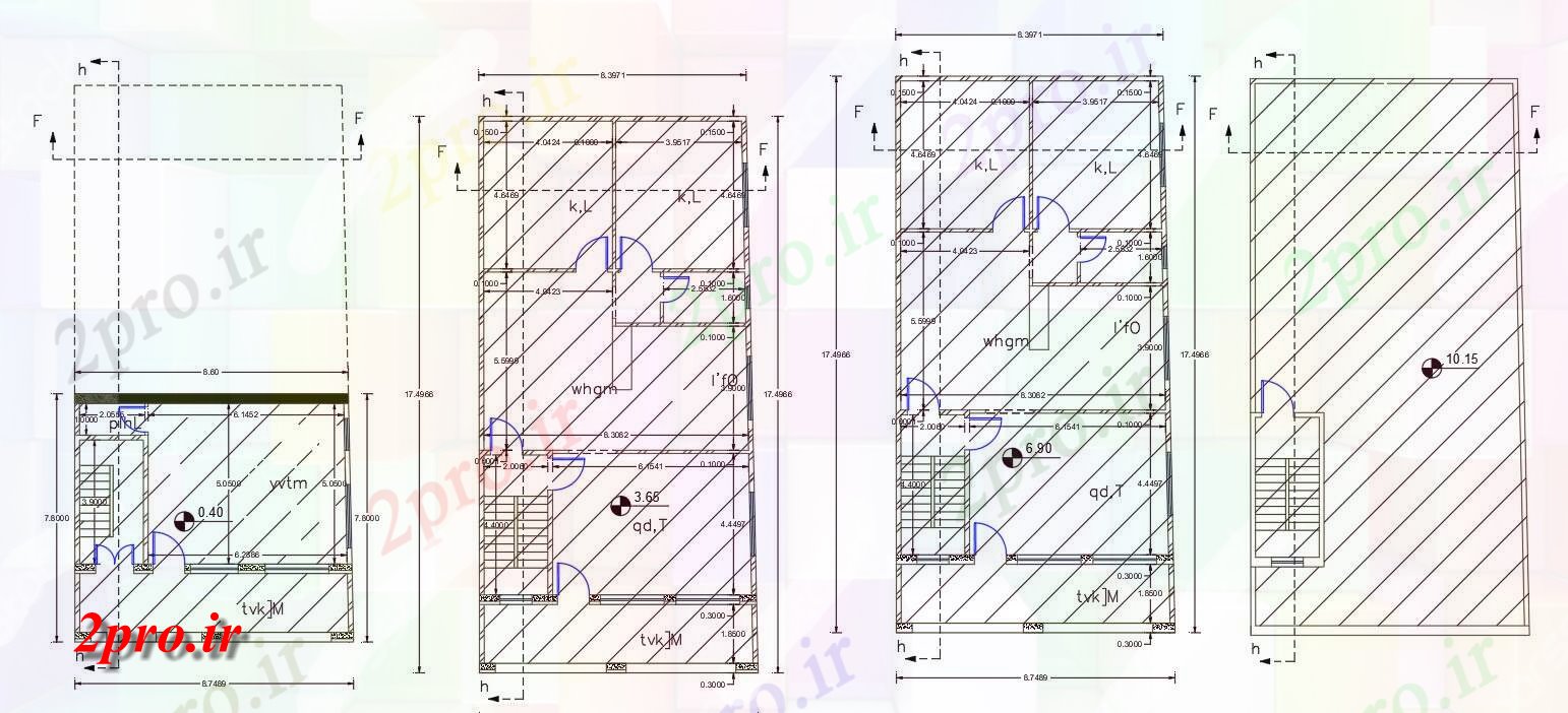 دانلود نقشه مسکونی  ، ویلایی ، آپارتمان  توسط 57 فوت 2 BHK آپارتمان   طرحی  نشیمن (کد157086)