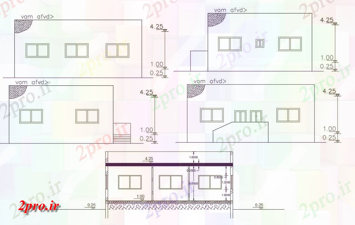 دانلود نقشه مسکونی  ، ویلایی ، آپارتمان  فوت مربع ساختمان خانه (کد157097)