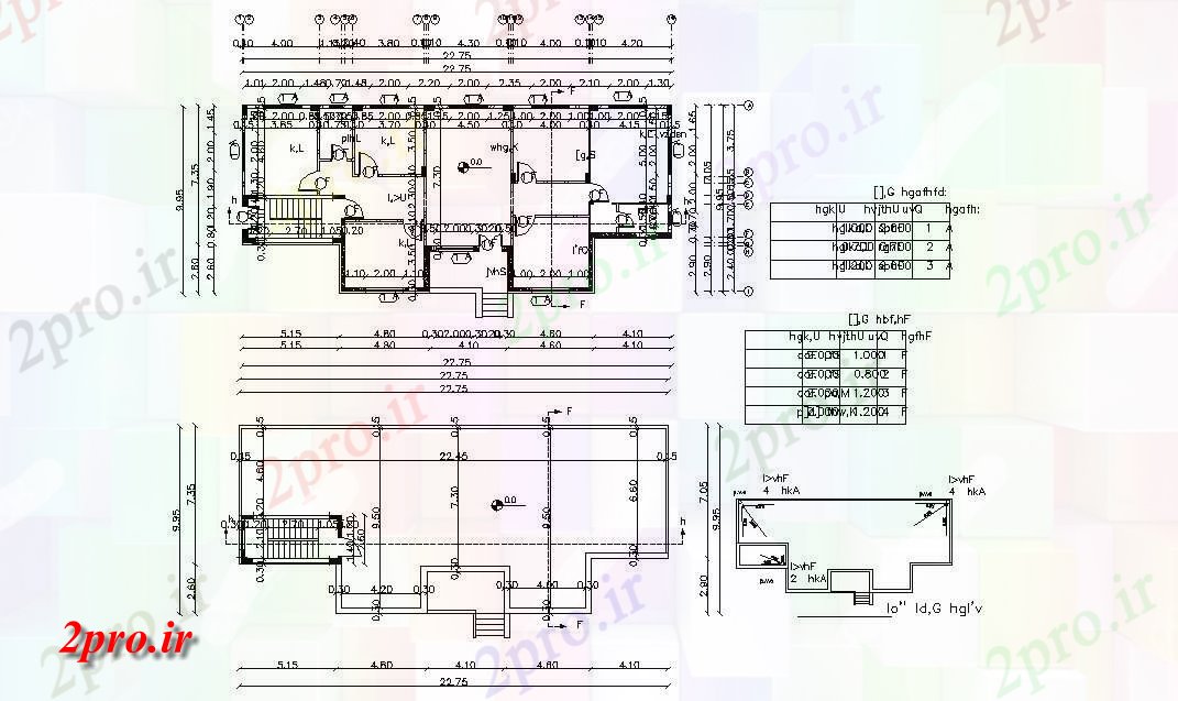 دانلود نقشه خانه های کوچک ، نگهبانی ، سازمانی - X 35 'پا مسکونی ویلایی تمام طرحی طبقه 9 در 22 متر (کد157103)