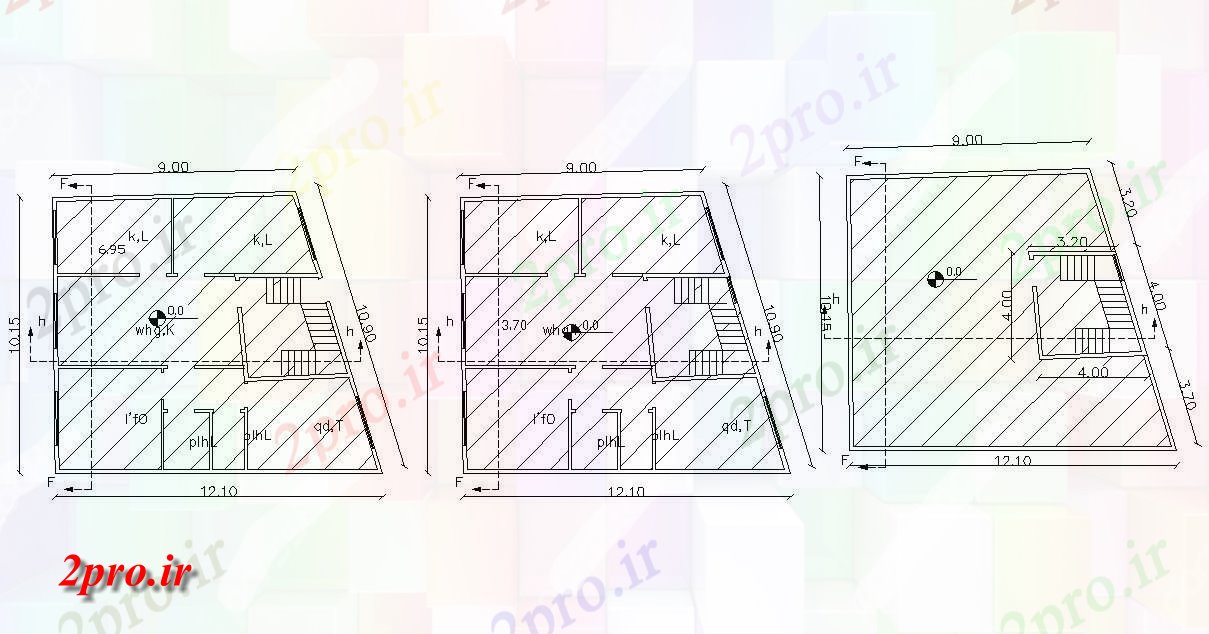 دانلود نقشه خانه های کوچک ، نگهبانی ، سازمانی - X 35 'پا اندازه ویلایی معماری طرح 10 در 12 متر (کد157107)