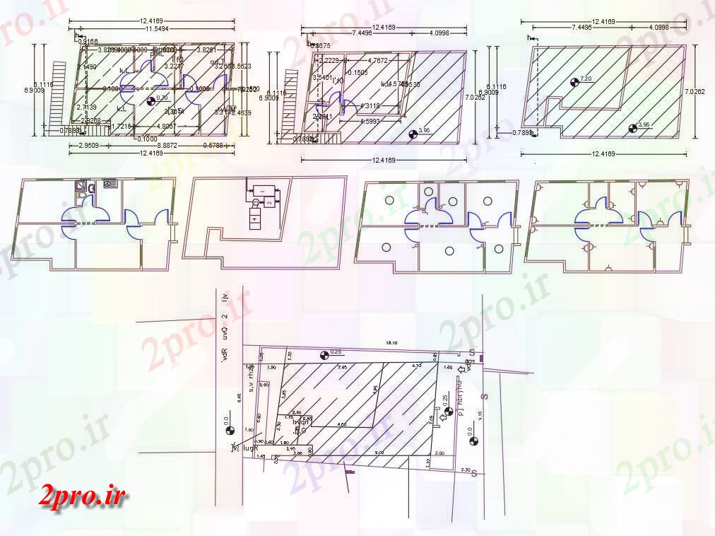 دانلود نقشه مسکونی ، ویلایی ، آپارتمان X 40 'اتوکد خانه طرحی نشیمن 7 در 12 متر (کد157110)