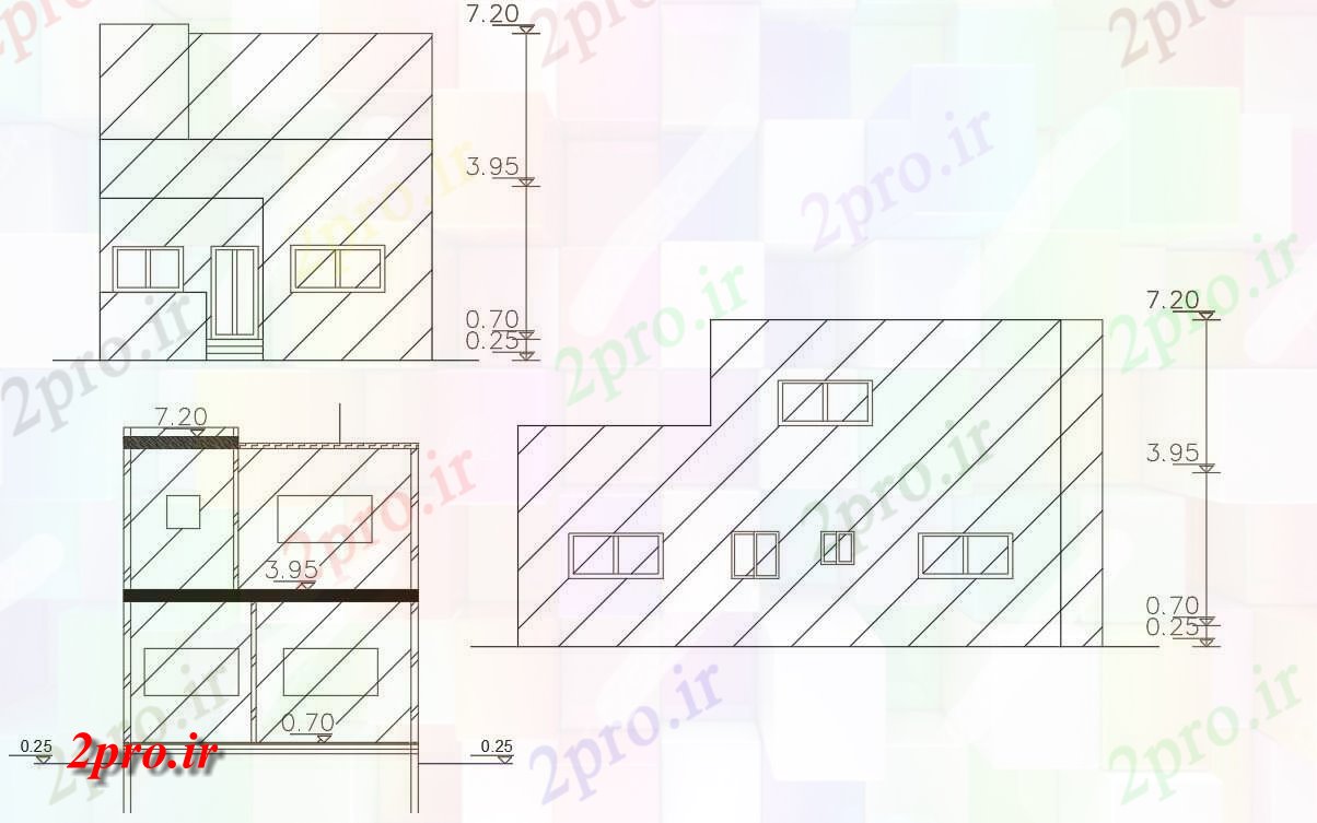 دانلود نقشه مسکونی  ، ویلایی ، آپارتمان  فوت مربع ساختمان خانه (کد157111)