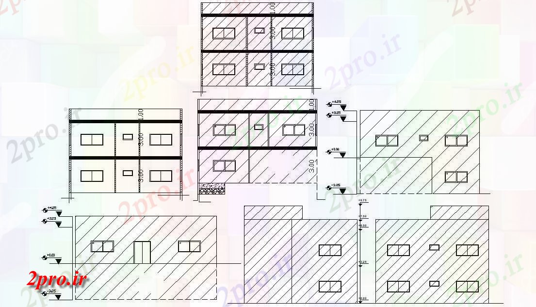 دانلود نقشه مسکونی  ، ویلایی ، آپارتمان  فوت مربع ساختمان خانه (کد157122)