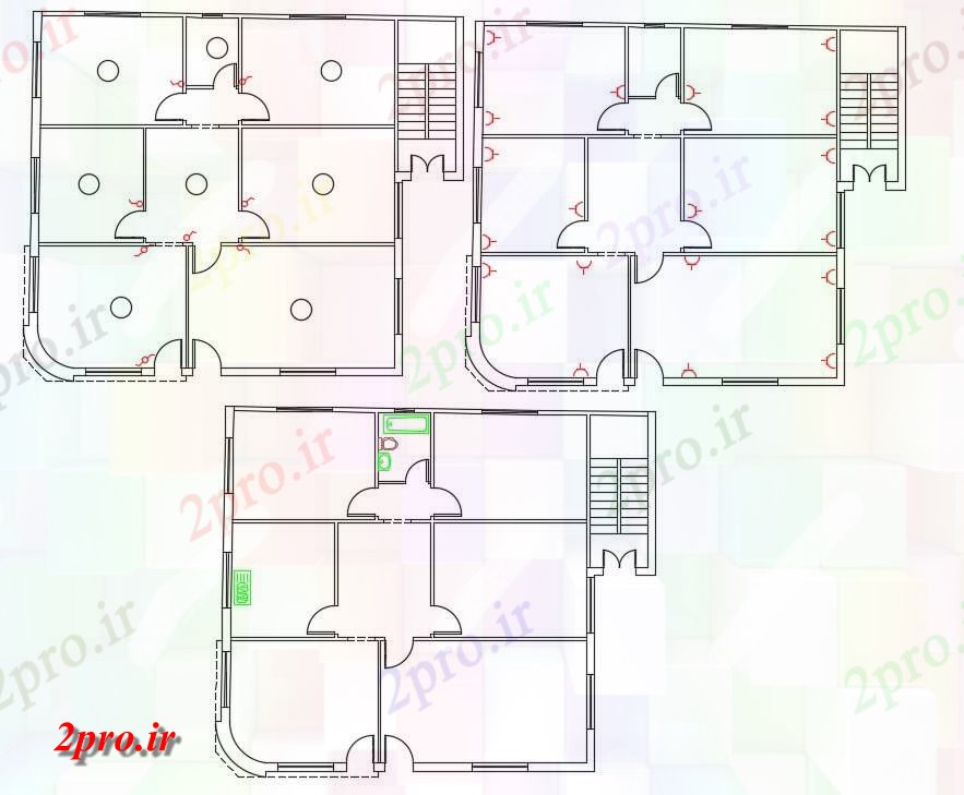 دانلود نقشه مسکونی ، ویلایی ، آپارتمان BHK خانه طرحی برق 13 در 15 متر (کد157140)