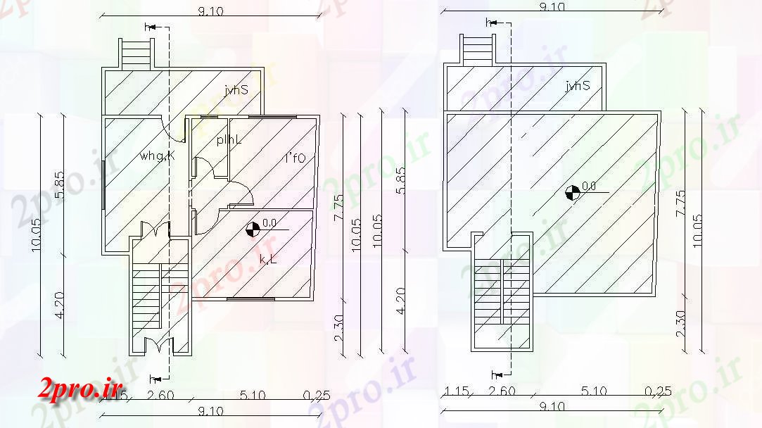 دانلود نقشه خانه های کوچک ، نگهبانی ، سازمانی - X 35 'پا تنها دان ویلایی طرحی کار 9 در 10 متر (کد157153)