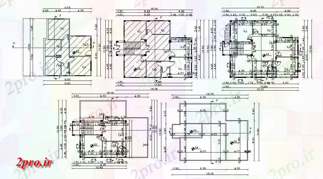 دانلود نقشه مسکونی  ، ویلایی ، آپارتمان  X 50 فوت چند طبقه خانه طرحی طبقه  نشیمن (کد157154)