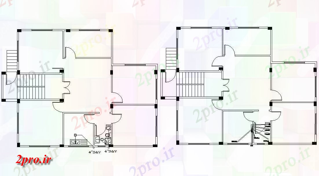 دانلود نقشه مسکونی ، ویلایی ، آپارتمان BHK خانه لوله کشی طرحی 11 در 13 متر (کد157156)