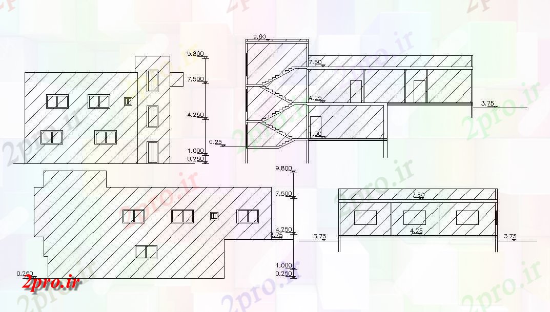 دانلود نقشه مسکونی  ، ویلایی ، آپارتمان  مسکن طراحی ساختمان  (کد157159)