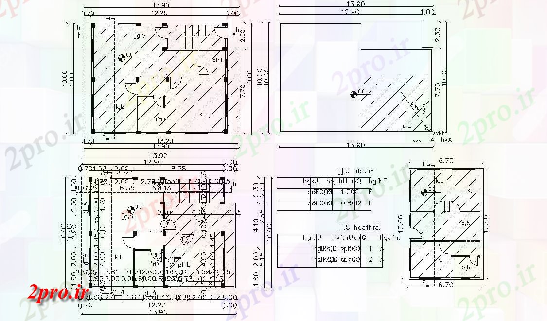 دانلود نقشه خانه های کوچک ، نگهبانی ، سازمانی - X 35 'پا اقامت ویلایی طراحی 10 در 13 متر (کد157160)