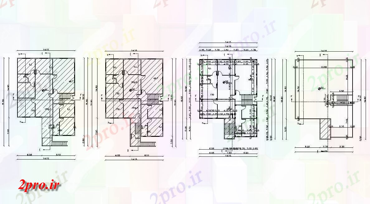 دانلود نقشه خانه های کوچک ، نگهبانی ، سازمانی - X 65 'پا اقامت ویلایی طرحی طبقه 14 در 21 متر (کد157175)