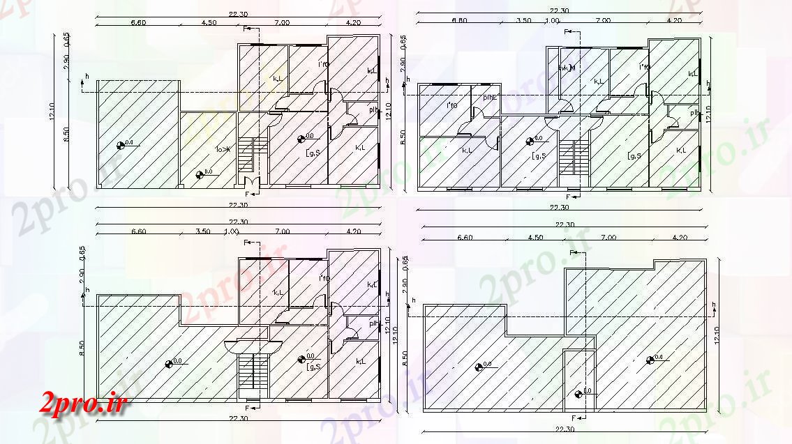 دانلود نقشه مسکونی  ، ویلایی ، آپارتمان  X 40 'پا (3000 فوت مربع) آپارتمان   طرحی طبقه (کد157179)