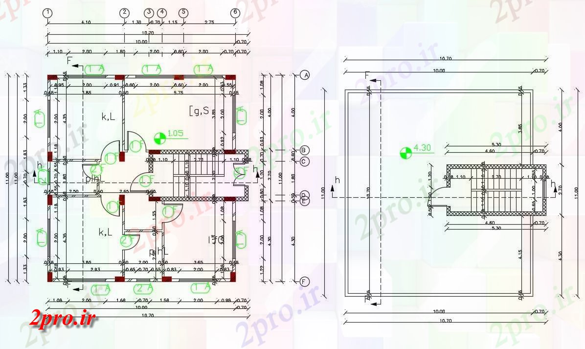 دانلود نقشه مسکونی ، ویلایی ، آپارتمان BHK اتوکد خانه 10 در 11 متر (کد157184)