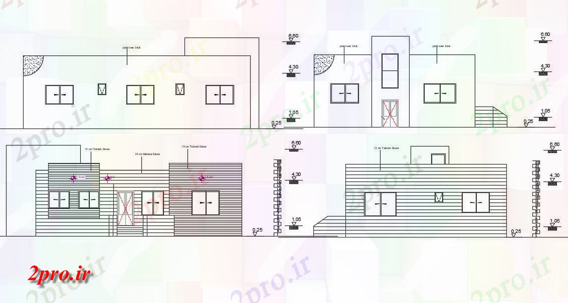 دانلود نقشه مسکونی  ، ویلایی ، آپارتمان  فوت مربع خانه نمای (کد157194)