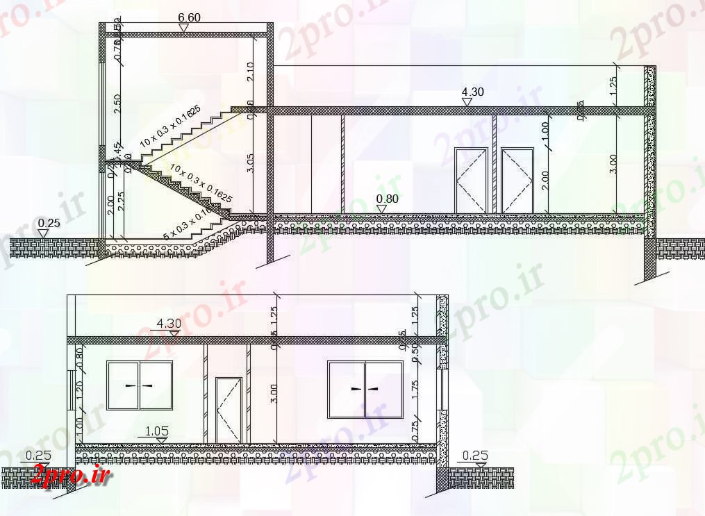 دانلود نقشه مسکونی  ، ویلایی ، آپارتمان  تک طبقه ساختمان خانه بخش نشیمن  (کد157195)