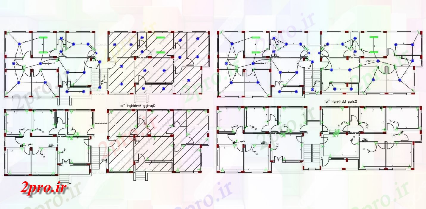 دانلود نقشه مسکونی  ، ویلایی ، آپارتمان  BHK آپارتمان   برق  (کد157202)