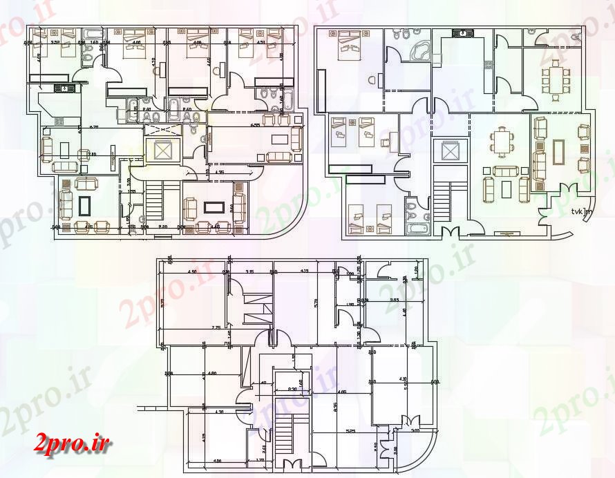 دانلود نقشه مسکونی ، ویلایی ، آپارتمان معماری خانه مبلمان طرح 14 در 8 متر (کد157212)